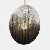 Winter Fog Sunrise Natuur Foto Keramisch Ornament (Rechts)