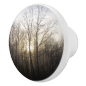 Winter Fog Sunrise Natuur Foto Keramische Knop (Rechts)