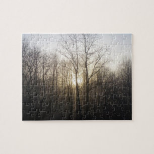 Winter Fog Sunrise Natuur Foto Legpuzzel