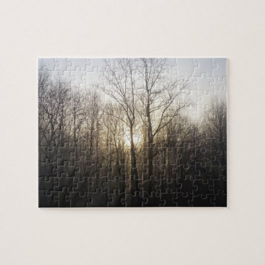 Winter Fog Sunrise Natuur Foto Legpuzzel (Horizontaal)