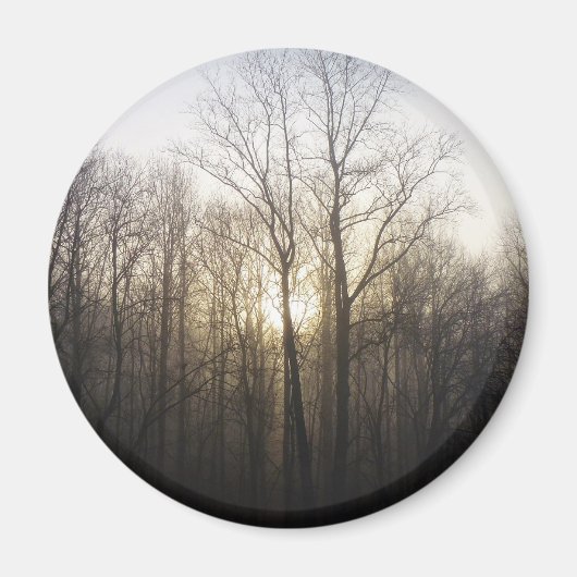 Winter Fog Sunrise Natuur Foto Magneet (Voorkant)