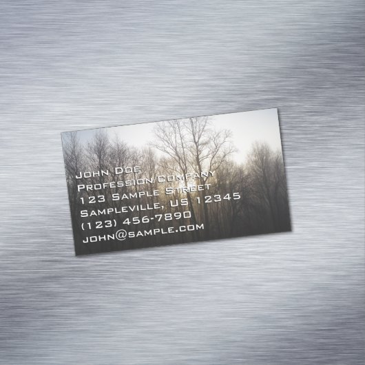 Winter Fog Sunrise Natuur Foto Magnetisch Visitekaartje (Voorbeeld)