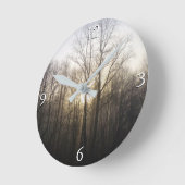 Winter Fog Sunrise Natuur Foto Ronde Klok (Hoek)