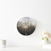 Winter Fog Sunrise Natuur Foto Ronde Klok (Huis)