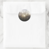 Winter Fog Sunrise Natuur Foto Ronde Sticker (Tas)