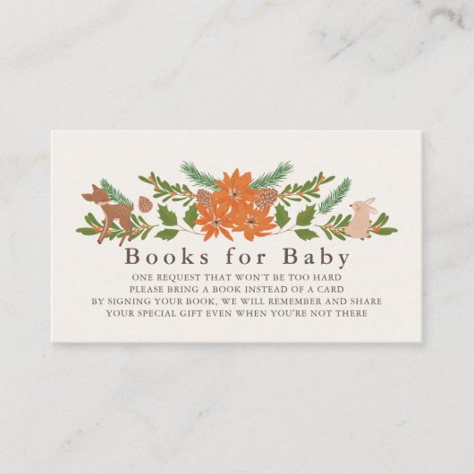 Winter Foliage Baby shower Boek Aanvraag Informatiekaartje (Voorkant)