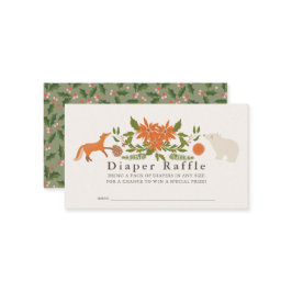Winter Foliage Baby shower Luier Raffle Ticket Informatiekaartje