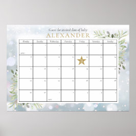 Winter Foliage Baby shower raden de vervaldatum sp Poster
