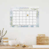 Winter Foliage Baby shower raden de vervaldatum sp Poster (Keuken)