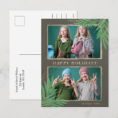 Winter Foliage Botanical Gold Multiple Photo Feestdagenkaart (Voorkant / Achterkant)