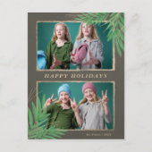 Winter Foliage Botanical Gold Multiple Photo Feestdagenkaart (Voorkant)