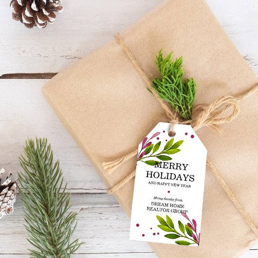 Winter Foliage Business Holiday Cadeaulabel