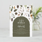 Winter Foliage Christmas Party Invitation Kaart (Staand voorkant)