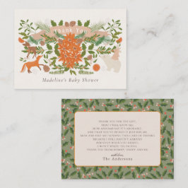 Winter Foliage Cream Baby shower Bedankt Notitiekaartje