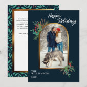 Winter Foliage Custom Photo Xmas Happy Feestdagenkaart (Voorkant / Achterkant)