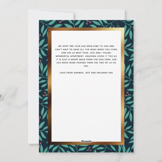 Winter Foliage Custom Photo Xmas Happy Feestdagenkaart (Achterkant)