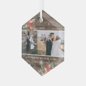 Winter Foliage | Eerste kerstversiering met huweli Glas Ornament (Voorkant links)
