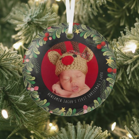 Winter Foliage | Eerste kerstversiering voor baby' Glas Ornament (Insitu)