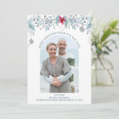 Winter Foliage Elegant Arch Foto met kerstbeweging Aankondiging (Staand voorkant)