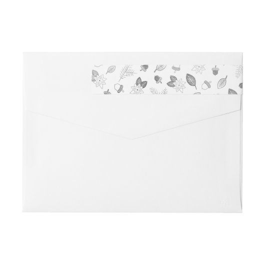 Winter Foliage Faux Silver Foil Adres label (Achterkant)