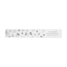 Winter Foliage Faux Silver Foil Adres label