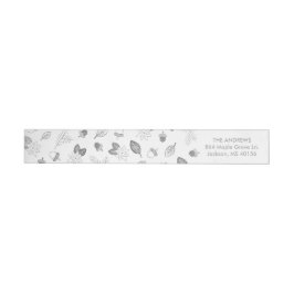 Winter Foliage Faux Silver Foil Adres label