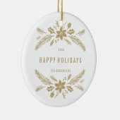 Winter Foliage Gold Keramisch Ornament (Rechts)