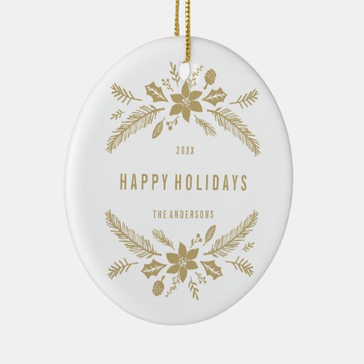 Winter Foliage Gold Keramisch Ornament (Rechts)