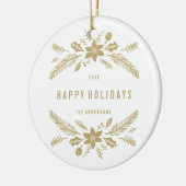 Winter Foliage Gold Keramisch Ornament (Links)
