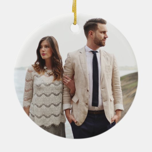 Winter Foliage Gold Keramisch Ornament (Achterkant)