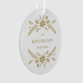 Winter Foliage Gold Ornament (voorkant)