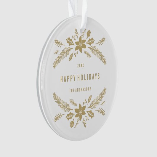 Winter Foliage Gold Ornament (voorkant)
