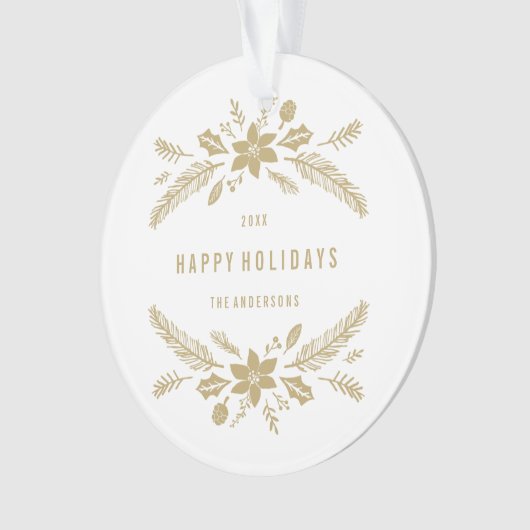 Winter Foliage Gold Ornament (voorkant)
