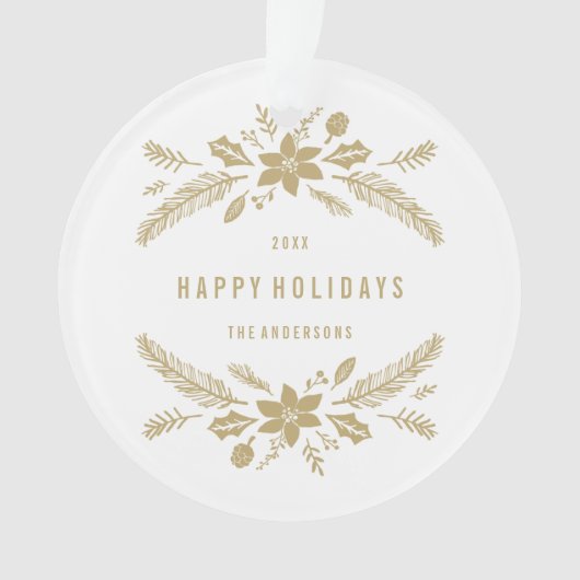 Winter Foliage Gold Ornament (voorkant)
