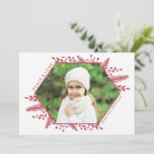 Winter Foliage Horizontale fotokaart | Rood Feestdagenkaart (Staand voorkant)