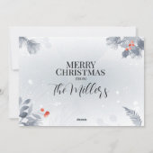 Winter Foliage-kerstfotokaart Feestdagenkaart (Achterkant)