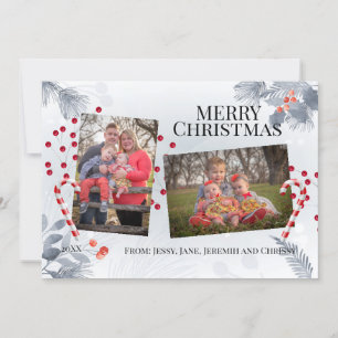 Winter Foliage-kerstfotokaart Feestdagenkaart