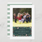 Winter Foliage kerstKaart - Blauwgroen (Voorkant / Achterkant)