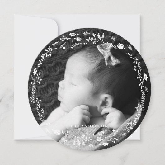 Winter Foliage Kerstvakantie Kaart (Voorkant)