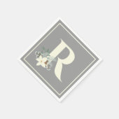 Winter Foliage Monogram Napkins Servet (Hoek)