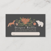 Winter Foliage Navy Baby Luier Raffle Ticket Informatiekaartje (Voorkant)