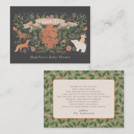 Winter Foliage Navy Baby shower Bedankt Notitiekaartje