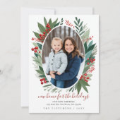 Winter Foliage New Home for Holidays Photo Moving Feestdagenkaart (Voorkant)