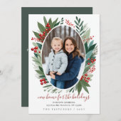 Winter Foliage New Home for Holidays Photo Moving Feestdagenkaart (Voorkant / Achterkant)