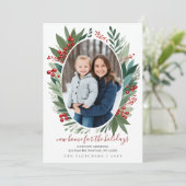 Winter Foliage New Home for Holidays Photo Moving Feestdagenkaart (Staand voorkant)