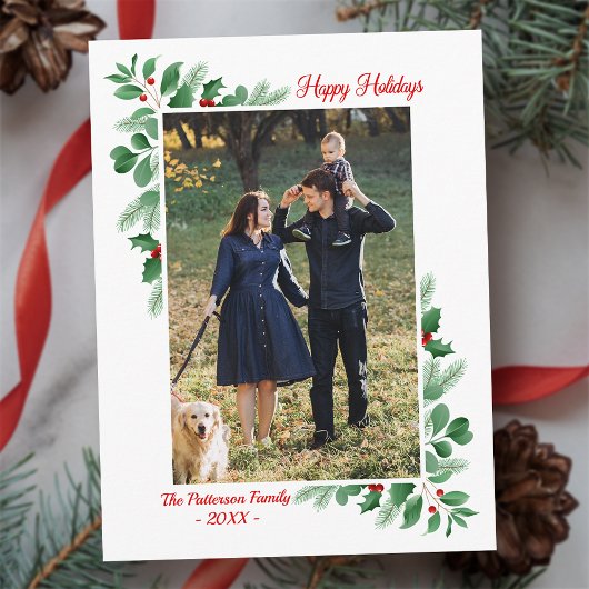 Winter Foliage Prettige feestdagen Foto Briefkaart