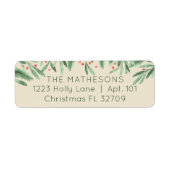 Winter Foliage + Red Berries Classic Ivory Address Etiket (Voorkant)