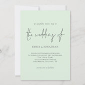 Winter Foliage Script kerstbruiloft Kaart (Achterkant)