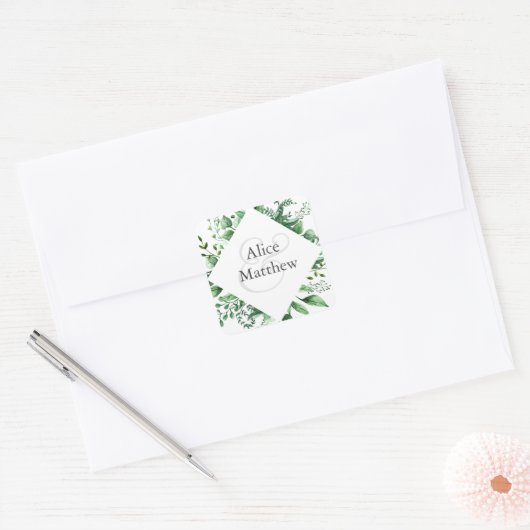 Winter Foliage Square Sticker (Envelop)