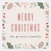 Winter Foliage Sticker - Beige (Voorkant)